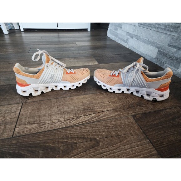 Women’s Size 7 On Cloud Running Athletic Shoes Orange/White - Picture 2 of 10